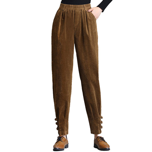 Autumn and winter new women's corduroy loose warm pencil pants