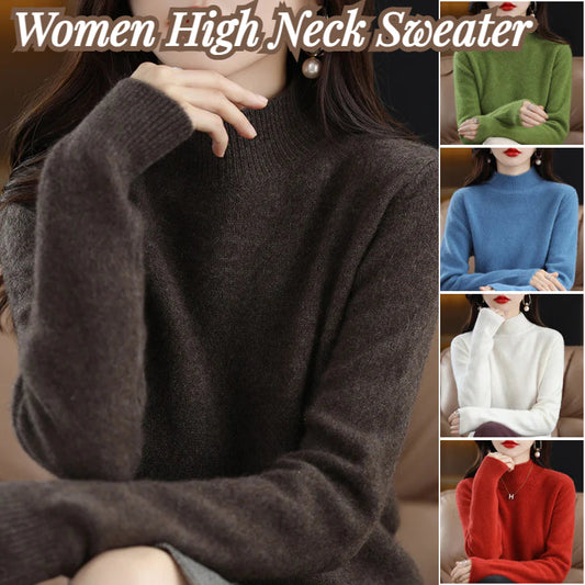 Women High Neck Sweater
